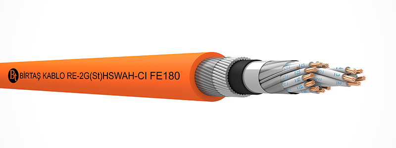 RE-2G(St)HSWAH-CI FE180  90°C / 500 V Cu-SI-OSCR-LSZH-SWA-LSZH-MC